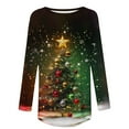 thumbnail image 3 of Christmas Tree Graphic Sweatshirt for Women Long Sleeve Pullover Holiday Tunic Tops Winter Casual Crewneck Sweater, 3 of 4
