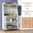 thumbnail image 6 of Costway 5-tier Metal Kitchen Bakers Rack with Pegboard 8 Hooks 5-position Adjustable Shelf White, 6 of 10