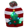 thumbnail image 1 of Christmas Decor Knitted Christmas Hat Cartoon Pattern Light Flashing Cap LED New Year  Gifts, 1 of 4