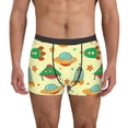 thumbnail image 1 of Xecao Colorful Outer Space Print Men's Boxer Briefs with Soft Elastic Waistband and 3D Space Capsule Design Breathable Comfortable Underwear-Small, 1 of 5