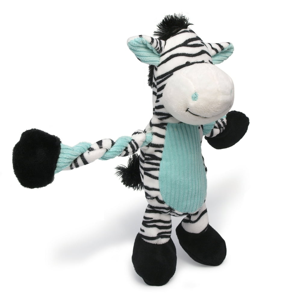 Charming Pet Pulleez Zebra Dog Toy, Blue, OneSize