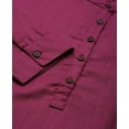 thumbnail image 4 of eloria Women's Fashion Solid Kurti With Palazzo, Fabric : Cotton, Color : Magenta, Size : X-Small, 4 of 5