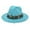 Light Blue, variant on Adults Unisex Western Cowboy Riding Hat Belt Wide Cap Straw Bucket