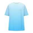 thumbnail image 7 of Staron Summer T-Shirts for Women Plus Size Oversized Round Neck Short Sleeve Casual Loose Gradient Color Basic Tee Tops, Light Blue XL, 7 of 7