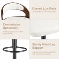 thumbnail image 5 of VECELO Swivel Bar Stools Set of 2, Adjustable Height PU Leather Armless Barstool with Back & Footrest for Bar Kitchen Dining Room, White, 5 of 10