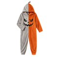 thumbnail image 2 of Gray Women's Onesie Pajamas Plush Cosplay Pumpkin One Piece Pajs Polyester Wearable Pumpkin Plush Hooded Blanket Onesie Pajamas Cozy Loungewear Halloween Cosplay Costume for Adults L, 2 of 5