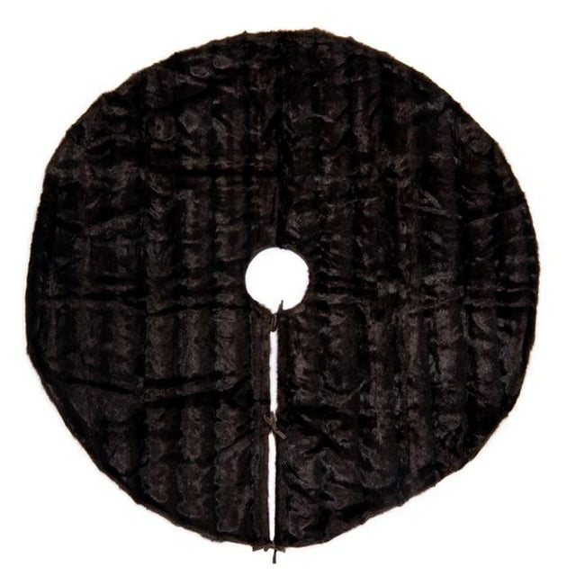 Vickerman QTX21721 72 in. Cocoa Mink Faux Fur Tree Skirt, Brown