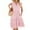 Pink, variant on QINCAO Womens Dresses Summer Casual V Neck Ruffle Sleeve High Waist Flowy Tiered Mini Dress with Pockets S-2XL