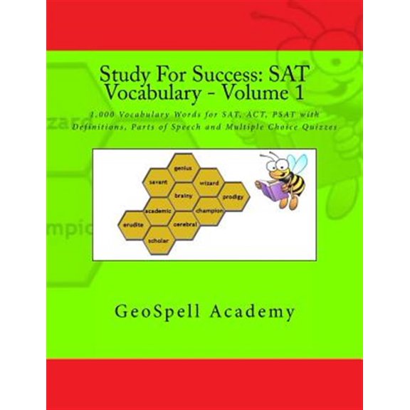 Pre-Owned Study for Success: SAT Vocabulary - Volume 1: 1,000 Vocabulary Words for SAT, ACT, PSAT with Definitions, Parts of Speech and Multiple Ch