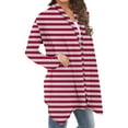 thumbnail image 4 of yillto Women Plus Size Cardigan Striped Lightweight Open Front Baggy Long Sleeve Soft Coat S-5XL, 4 of 6