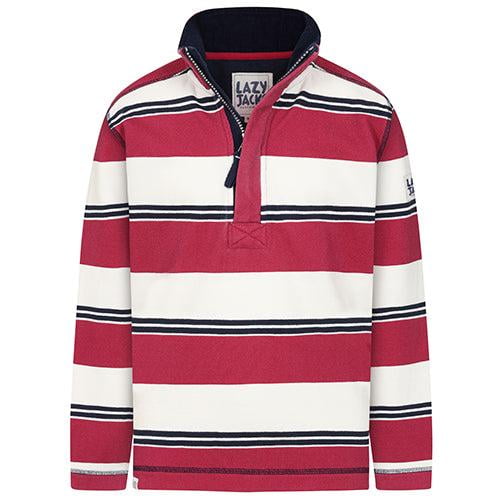 Lazy Jacks Boys Striped Pique Sweatshirt