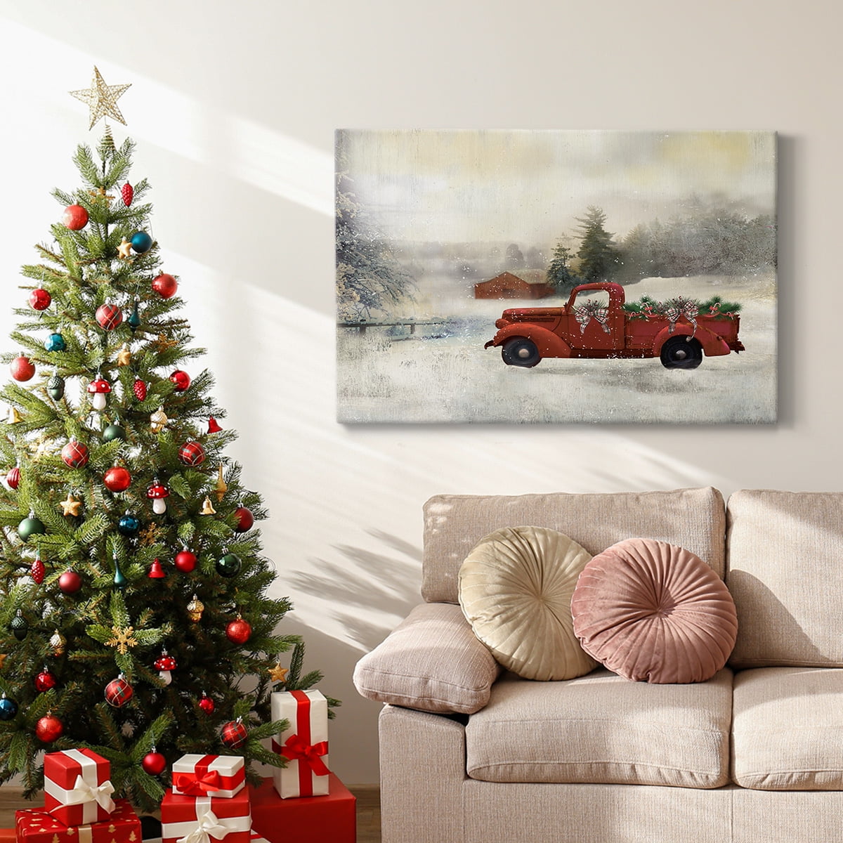 Red Barn Winter- Gallery Wrapped Canvas