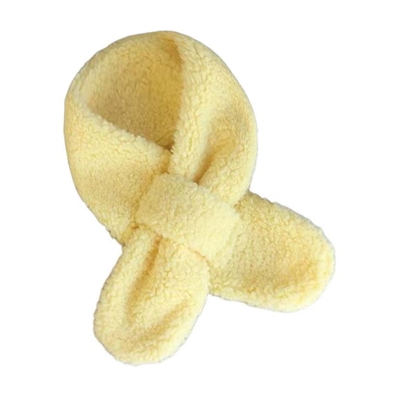 Fsgntruao Scarf for 3-10 Years Old Solid Color Plush Winter Warm Thick Neck Wrap Cute Velvet Cold Weather Wear Yellow,Free Size