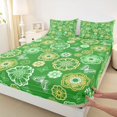 thumbnail image 4 of jejeloiu Vibrant Floral Queen Sheets For Men Women,Botanical Pattern Queen Sheet Sets,Green Yellow,4 Pieces,1 Flat Sheet, 1 Fitted Sheet and 2 Pillowcases, 4 of 6