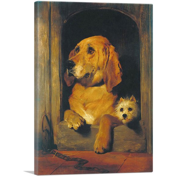 ARTCANVAS Dignity and Impudence Canvas Art Print by Edwin Henry Landseer - Size: 12" x 8" (0.75" Deep)