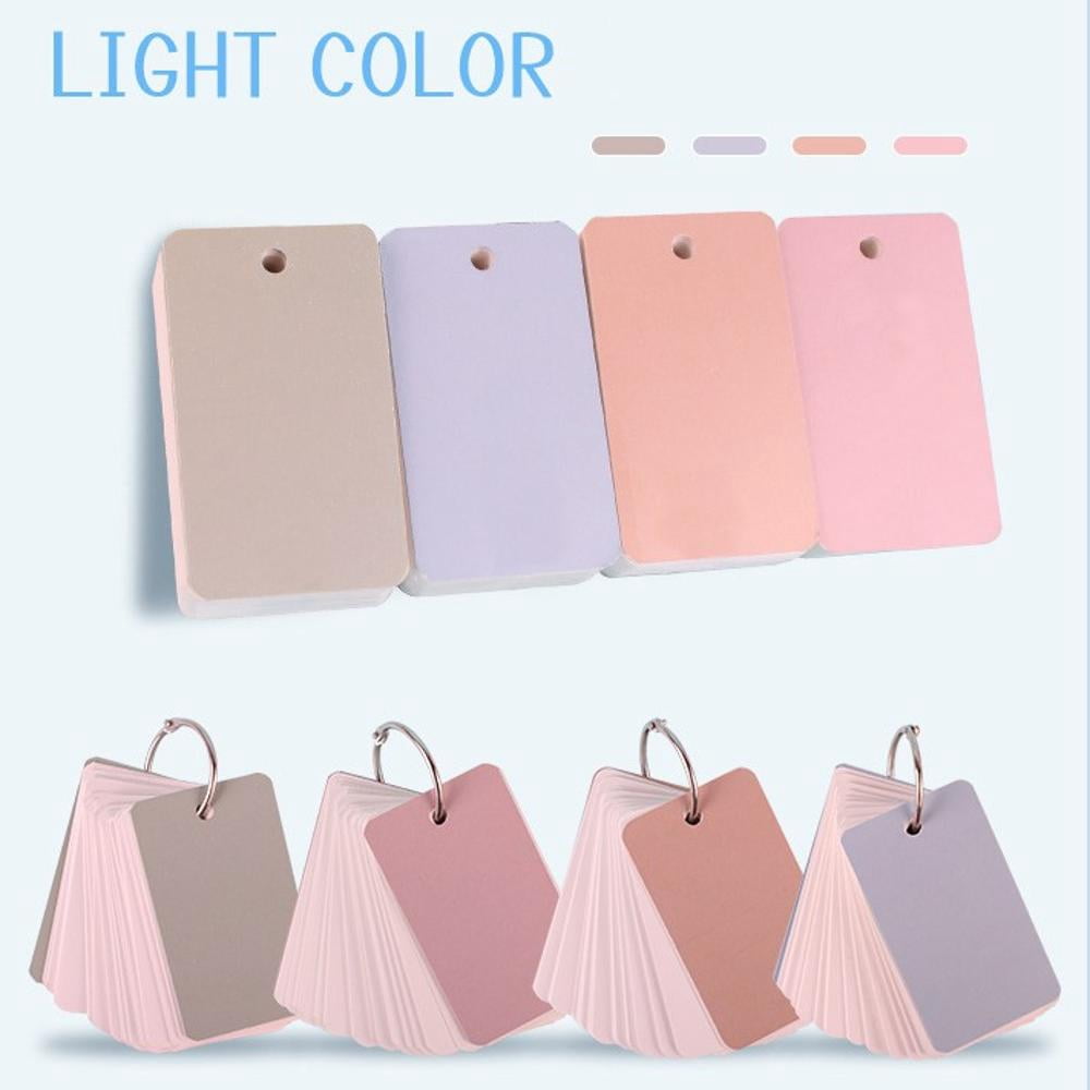 Esaierr 4PCS Student Card Blank Pages Card Ring Fastening Cardstock Portable Carry-on Notepad