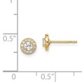 thumbnail image 3 of 14K Yellow Gold Madi K Cubic Zirconia Circlepost Earrings, 3 of 7