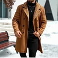 thumbnail image 2 of KKBOTIVE Men's Jacket Coat Long Jackets Winter Overcoat Peacoat Double Collared for Men's Fashion Clothes ( Brown Size: XL ), 2 of 4