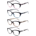 thumbnail image 3 of 4 Packs Fashion Animal Stripe Multi Colors Spring Temple Butterfly Reading glasses for Women, Reading Glasses + 1.00, 3 of 3