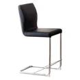 thumbnail image 4 of Contemporary Eye Catching Black Leatherette 6pc Counter Height Chairs Metal Chrome Frame Padded High Chairs Dining Room, 4 of 9