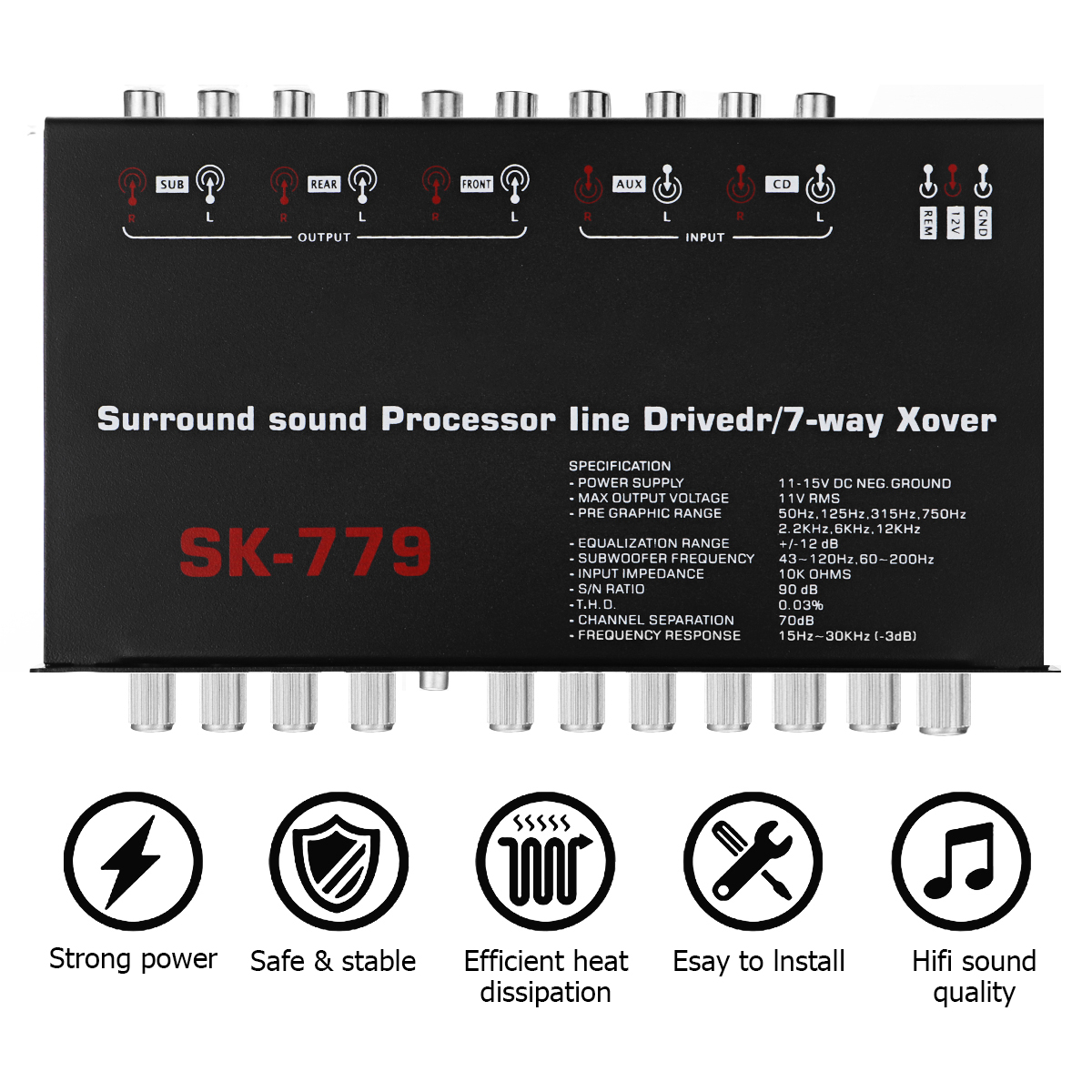 Sunbuck Car Amplifier, 4 Channel Accentuated Bass Output, 7-band Audio  Surround Sound Processor, Stereo Audio Speaker Amp - Walmart.com