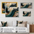 thumbnail image 4 of Designart "Gold And Green Marbled Euphoria III" Abstract Marble Wall Art For Bathroom, 4 of 5