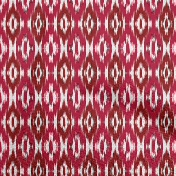 oneOone Cotton Cambric Red Fabric Ikat Quilting Supplies Print Sewing Fabric By The Yard 56 Inch Wide