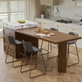 thumbnail image 4 of Aufeile 26" Counter Height Bar Stools Set of 2 – Modern Faux Leather Barstools with Back & Metal Legs, Kitchen Bar Chairs for Island, Dining Room, Gray, 4 of 8