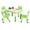 Green, variant on Toddler Table and Chair Set, Height Adjustable Kids Table and Chair Set of 4, Toddler Table for Reading, Drawing, Eating, for Ages Over 3, Natural