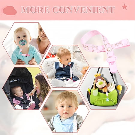 XIRQI 2Pcs Pacifier Clip,Polyester Toy Straps for Baby,8" Pacifier Holder,Color Mixxing1