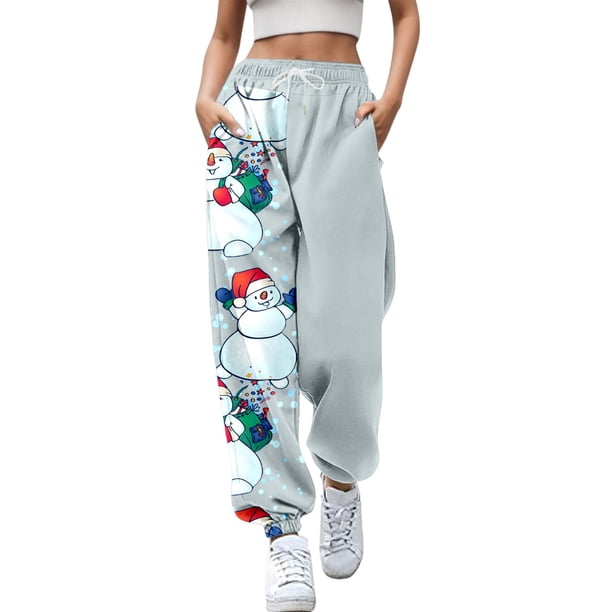 Pantalones mezclilla Gibobby Mujer Otoño e Invierno Casual Moda Navidad Divertido impreso Gris L