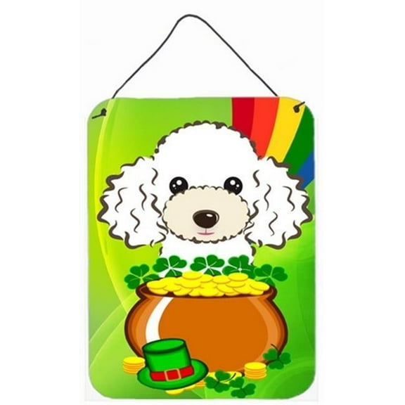 White Poodle St. Patricks Day Wall or Door Hanging Prints