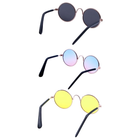 ULTNICE 3pcs Eyewear for Dogs Pet Glasses Purple AC Resin Wind Protection for Cat