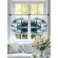 thumbnail image 4 of Green Mountain Sheer Curtains 45 Inches Long 2 Panels Landscape Painting Forest Abstract Lake Light Filtering Semi Sheer Window Curtains Drapes for Bedroom Living Room 52"x45", 4 of 7