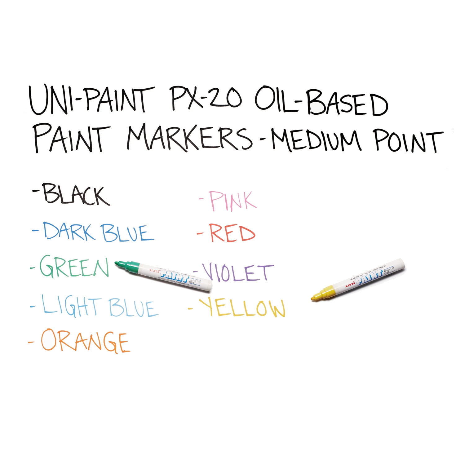 Uni-Paint Oil Based Marker, Medium Point, Assorted Inks,63630, 6/Set