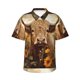 thumbnail image 1 of Balery Vintage Sunflower Cow Camisas hawaianas de manga corta para hombre, camisas playeras de corte holgado, camisas de vacaciones con botones,Medium, 1 of 7