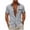 Gray, variant on Men's Top Solid Color Casual Loose Fashion Button Beach Turndown Collar Summer Shirt Black L