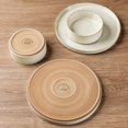 thumbnail image 4 of AmorArc Ceramic Dinnerware Sets for 4, 12 Pieces Handpainted Plates and Bowls Set with Rustic Terracotta Underside, Scratch Resistant Stoneware Dishes Set, Dishwasher & Microwave Safe, 4 of 8