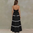 thumbnail image 7 of Xdegoge Linen Two Piece Outfit for Women Maxi Tiered Skirt Set Strapless Bandeau Top Boho Summer Skirts Flowy Flattering Lightweight Beach Vacation Party Holiday Wear, 7 of 7