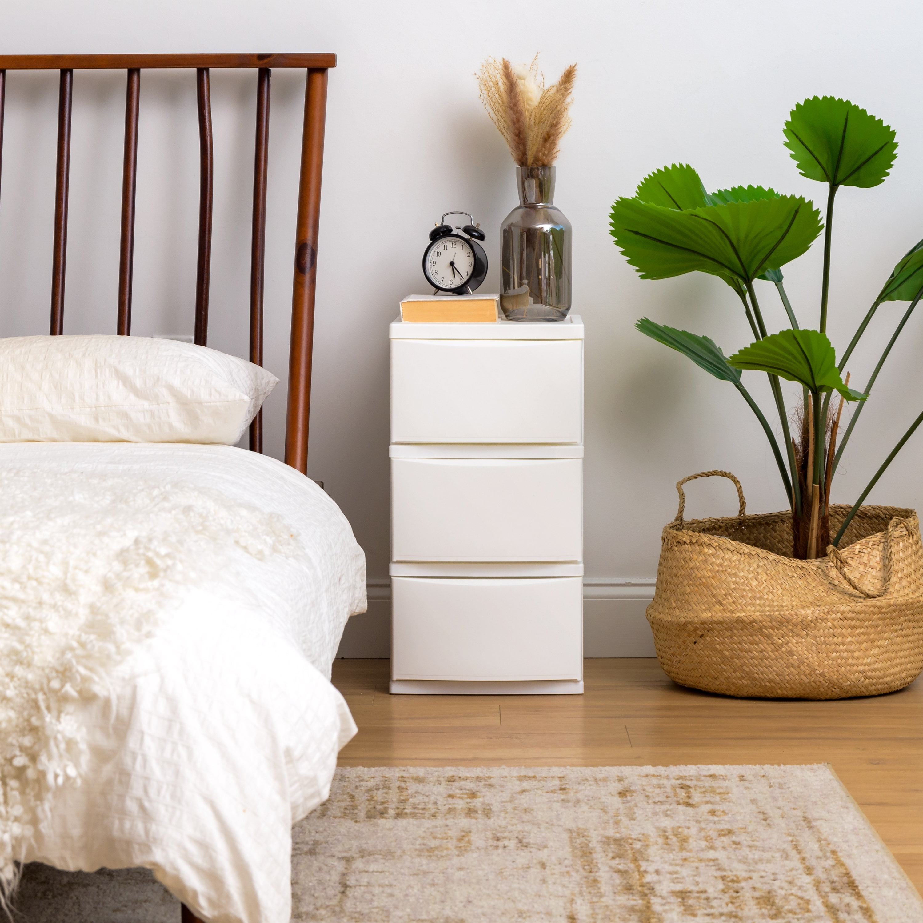 IRIS 3 Narrow Drawer Storage, Organizer Unit for Bedroom, Living Room, White, Set of 2