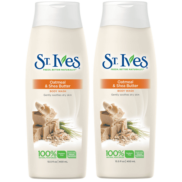St Ives Body Wash 13.5 oz Oatmeal & Shea Butter (Pack of 2) + Schick