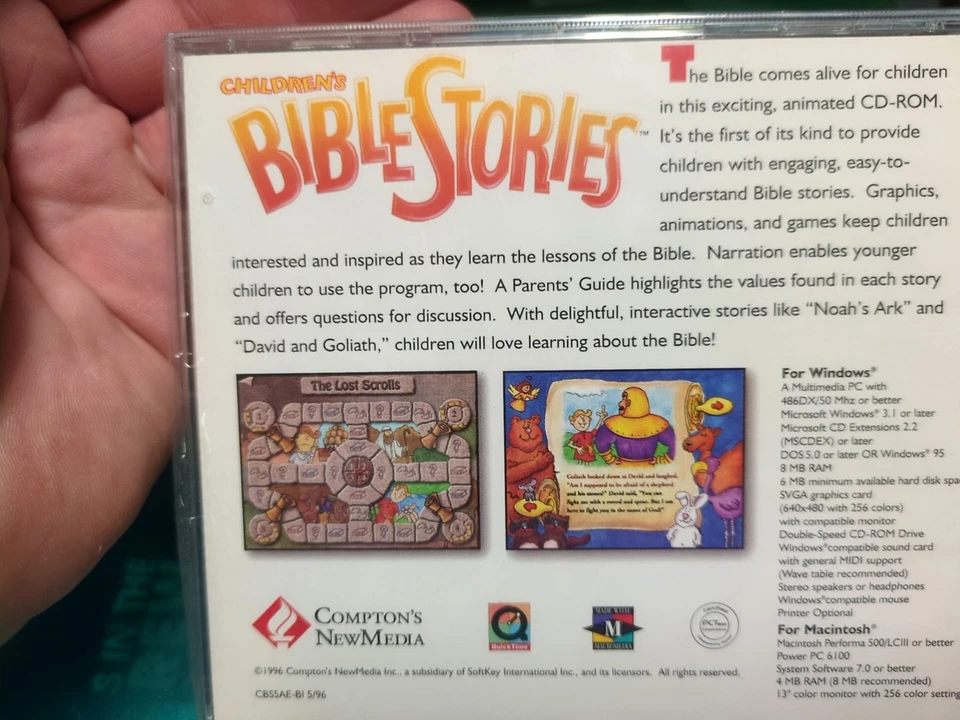 BUTTERFLY- Children’S Bible Stories Compton'S New Media Win/Mac Cd-Rom 1996