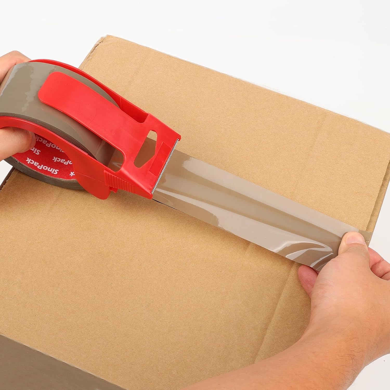 Heavy duty brown packaging tape 2 packs, 1.88 inches 55 yards with dispenser, suitable for shipping and handling, suitable for all types of boxes, strong sealing