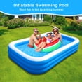thumbnail image 3 of Piscina inflable Sumbee para niños, adultos, niños, 120 x 72 x 22 pulgadas, piscina grande para patio trasero familiar, piscinas rectangulares grandes al aire libre para niños de 4 a 8 a 12 años, tama, 3 of 8