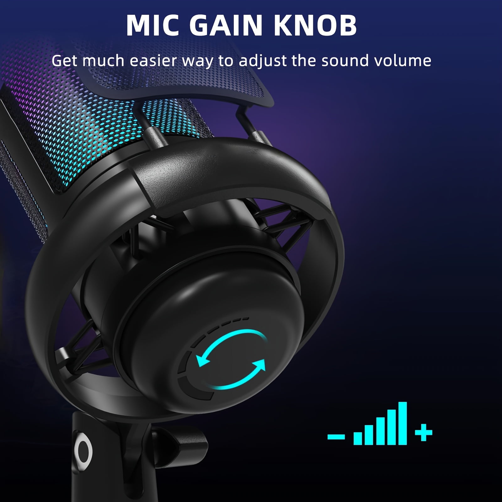 USB Microphone for Gaming on PC And PS4/5, Featuring a Condenser Mic with Instant Mute, RGB Light, Tripod Stand, Pop Filter, Shock Mount, And Gain Control, Ideal for Podcasts, Videos, And Streaming