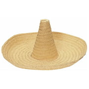 Angle View: 25" Giant Huge Natural Straw Jumbo Sombrero Fiesta Party Zapata hat