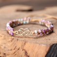 thumbnail image 2 of LANFENG Double Layer Natural Jasper Beaded Wrap Bracelet in Multicolor, Meaningful Gift for Granddaughter and Loved Ones, Infinity Heart Design, 2 of 9