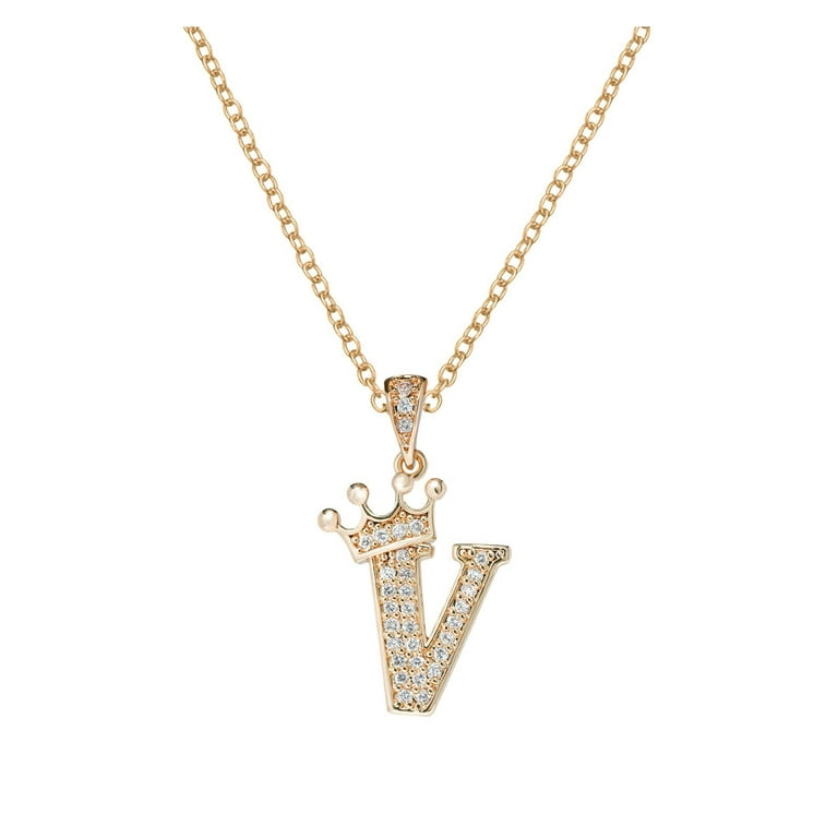 Mortilo A Set(26Pc) Crown 26 English Letters Full Diamond Pendant