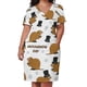 thumbnail image 2 of Vestido largo holgado con bolsillos para mujer ropa de fiesta estilo coreano patrón del Día de la Marmota, 2 of 6