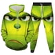 thumbnail image 5 of Traje de calle de mujer con bolsillo y pantalones con capucha de gran tamaño con estampado de monstruo de pelo verde, 5 of 6